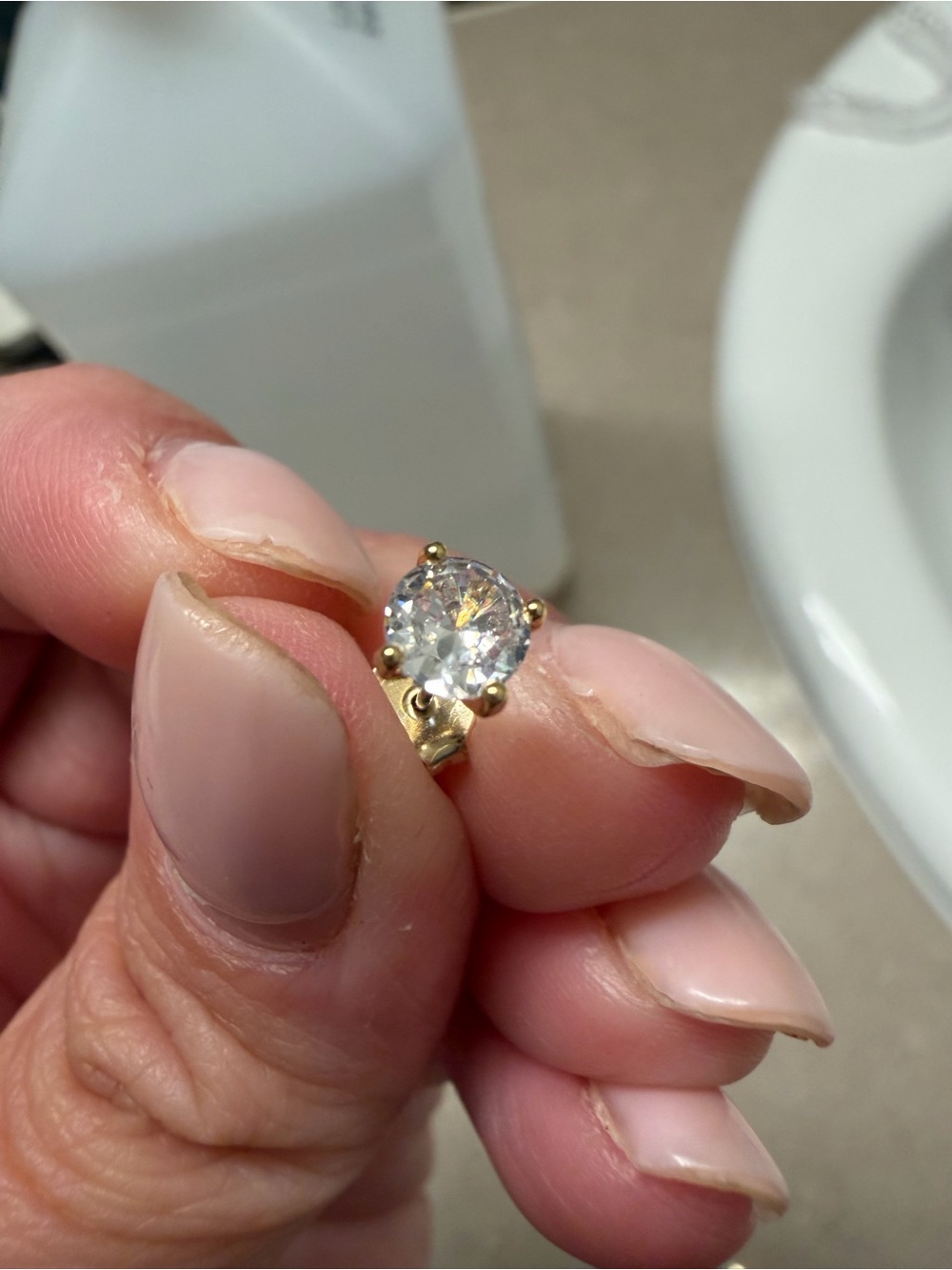 Electric Picks 4MM Gold Diamond Studs - Picture 3 of 3